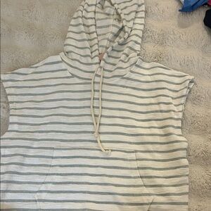 Striped Gray and White Kids Hoodie